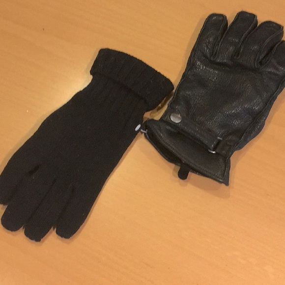 2-in-One Leather Gloves w/ Snap-In Wool Glove Inserts - Picture 6 of 7